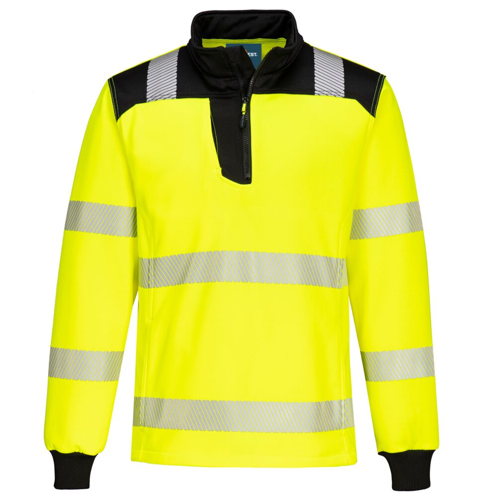 PW326 - PW3 Hi-Vis 1/4 Zip Sweatshirt med dragkedja